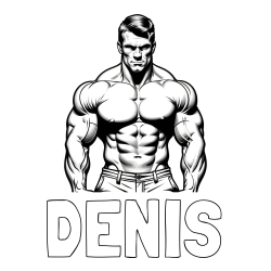 Pobarvanka imena DENIS in pobarvanka bodybuilder-ja