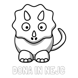 Online izdelana pobarvanka - Pobarvanka imena DONA IN NEJC in pobarvanka dinozavra triceratops