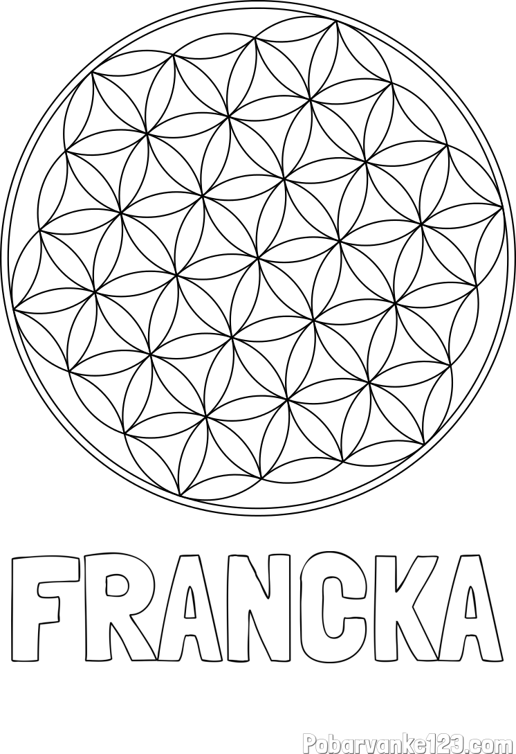 Pobarvanka imena FRANCKA in mandale