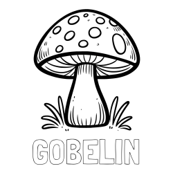 Online izdelana pobarvanka - Pobarvanka imena GOBELIN in pobarvanka gobe