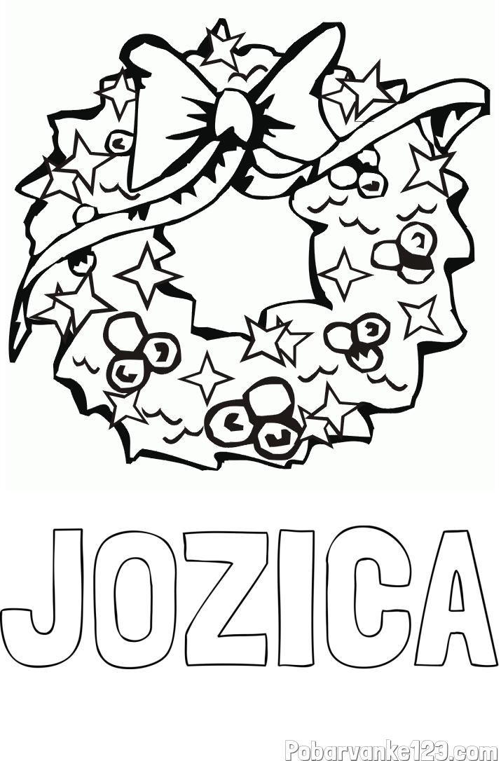 Pobarvanka imena JOŽICA in pobarvanka lepega adventnega venčka