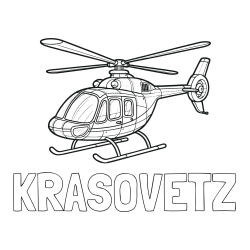 Online izdelana pobarvanka - Pobarvanka imena KRASOVETZ in pobarvanka sodobnega helikopterja