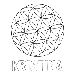 Online izdelana pobarvanka - Pobarvanka imena KRISTINA in mandale 2