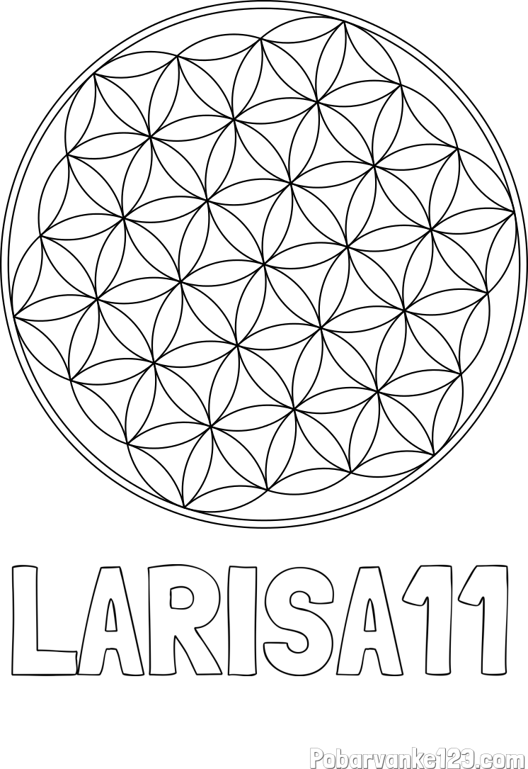 Pobarvanka imena LARISA11 in mandale