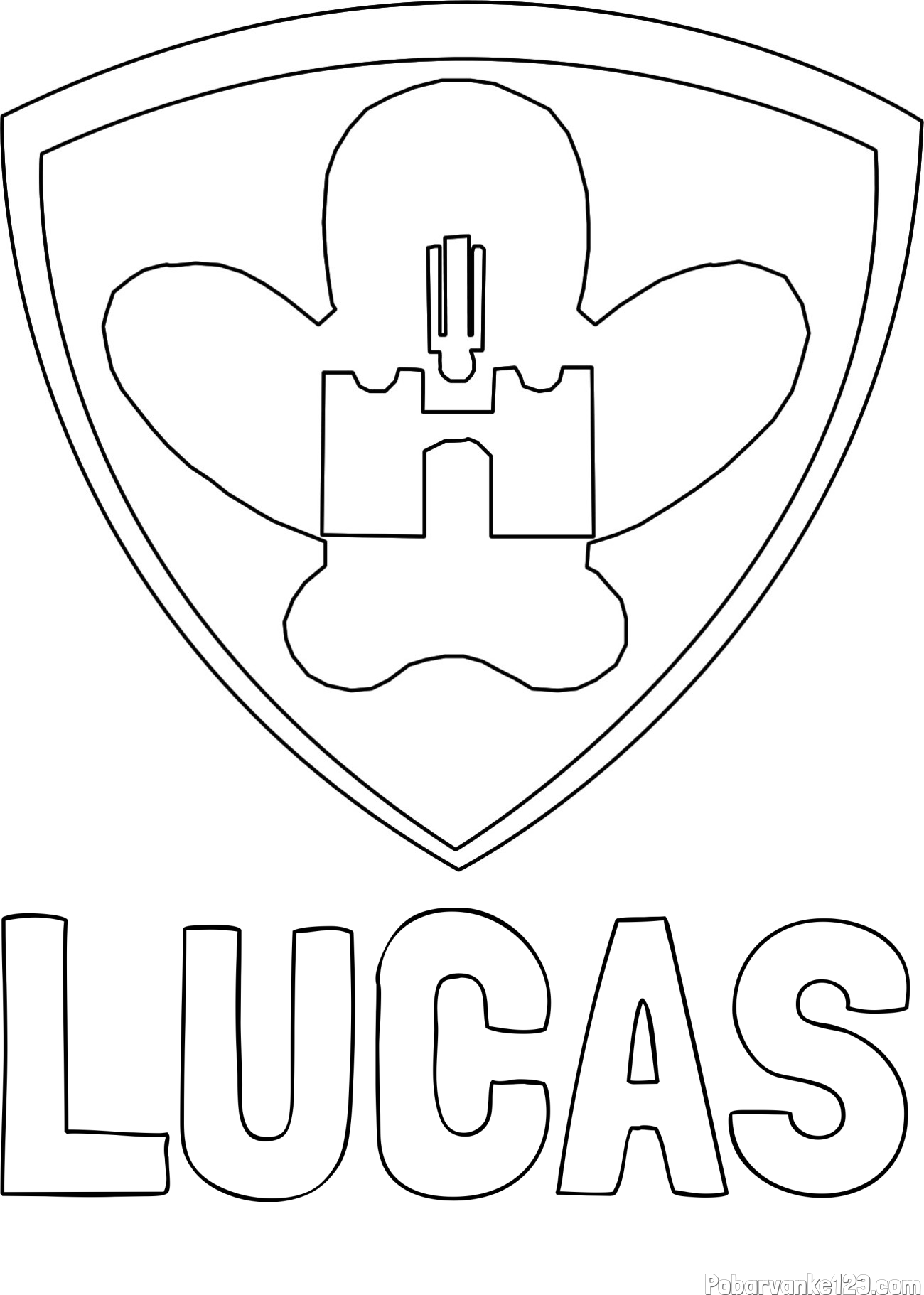 Pobarvanka imena LUCAS in pobarvanka NK Maribor (grb)