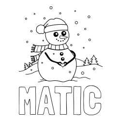 Pobarvanka imena MATIC in pobarvanka prikupnega snežaka