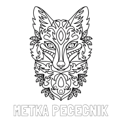 Online izdelana pobarvanka - Pobarvanka imena METKA PEČEČNIK in pobarvanka volka - mandale