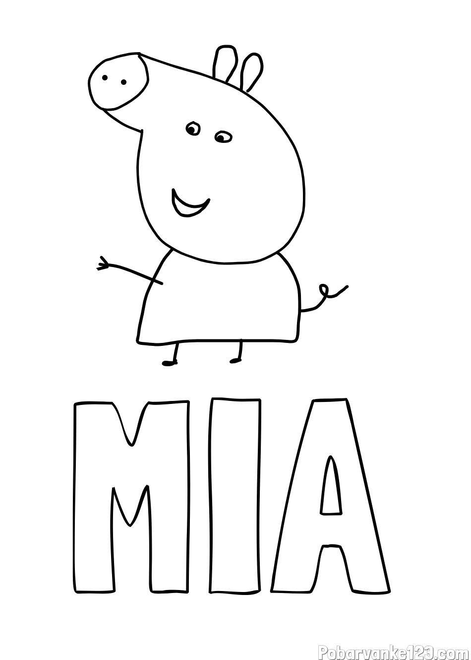 Pobarvanka imena MIA in pobarvanka pujse PEPE 🐽