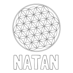 Online izdelana pobarvanka - Pobarvanka imena NATAN in mandale