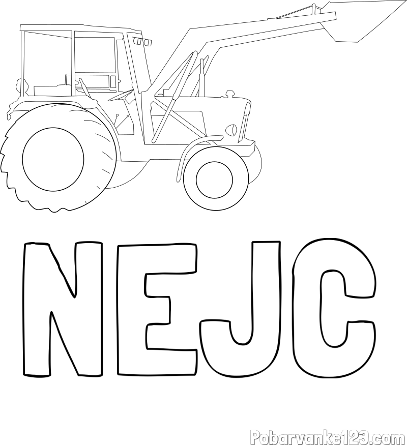 Pobarvanka imena NEJC in traktor 2