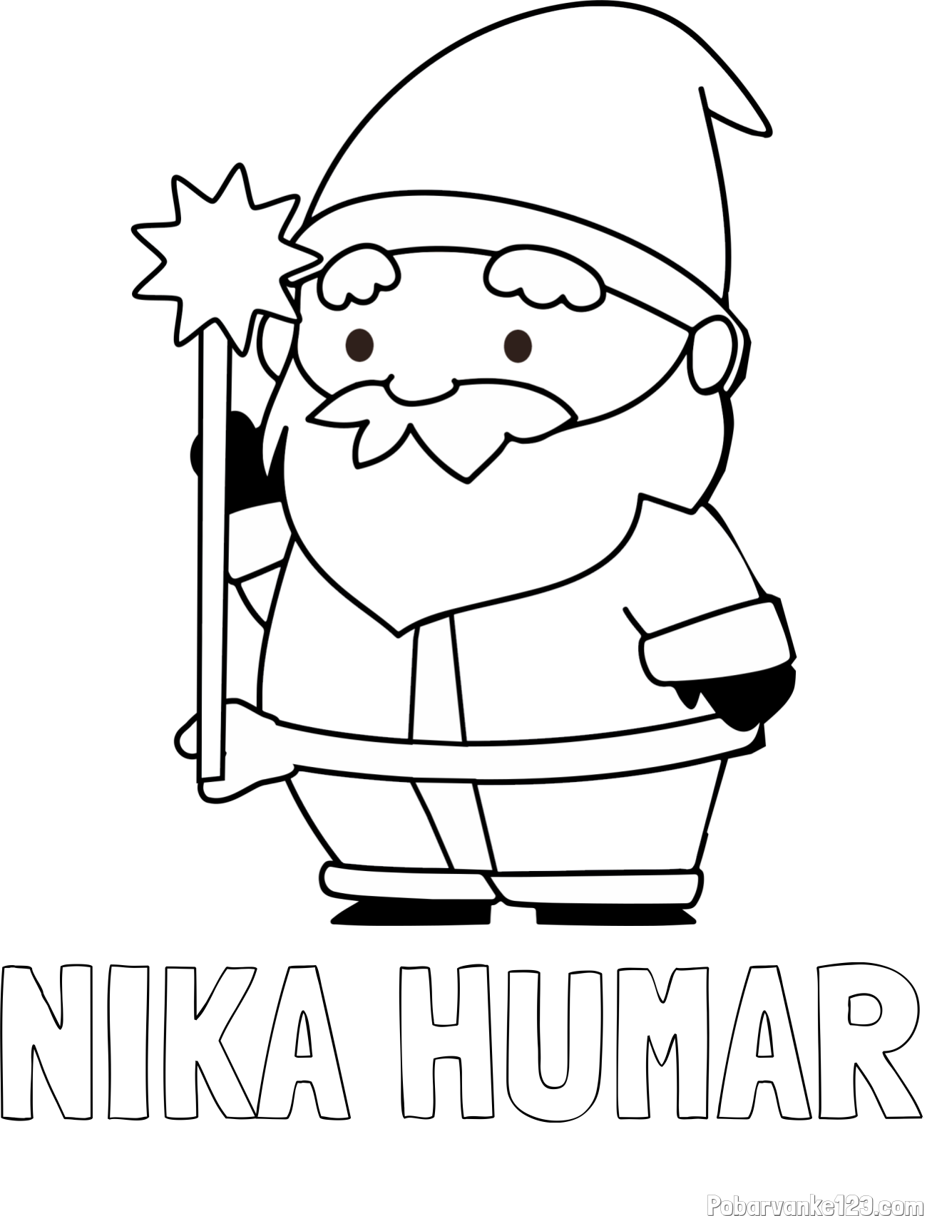 Pobarvanka imena NIKA HUMAR in dedek Mraz