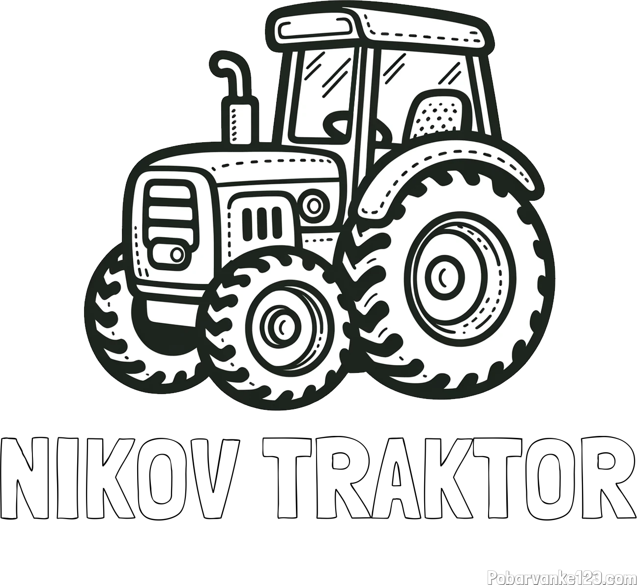 Pobarvanka imena NIKOV TRAKTOR in pobarvanka čudovitega traktorja