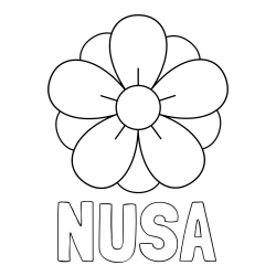 Online izdelana pobarvanka - Pobarvanka imena NUŠA in pobarvanka lepega cveta