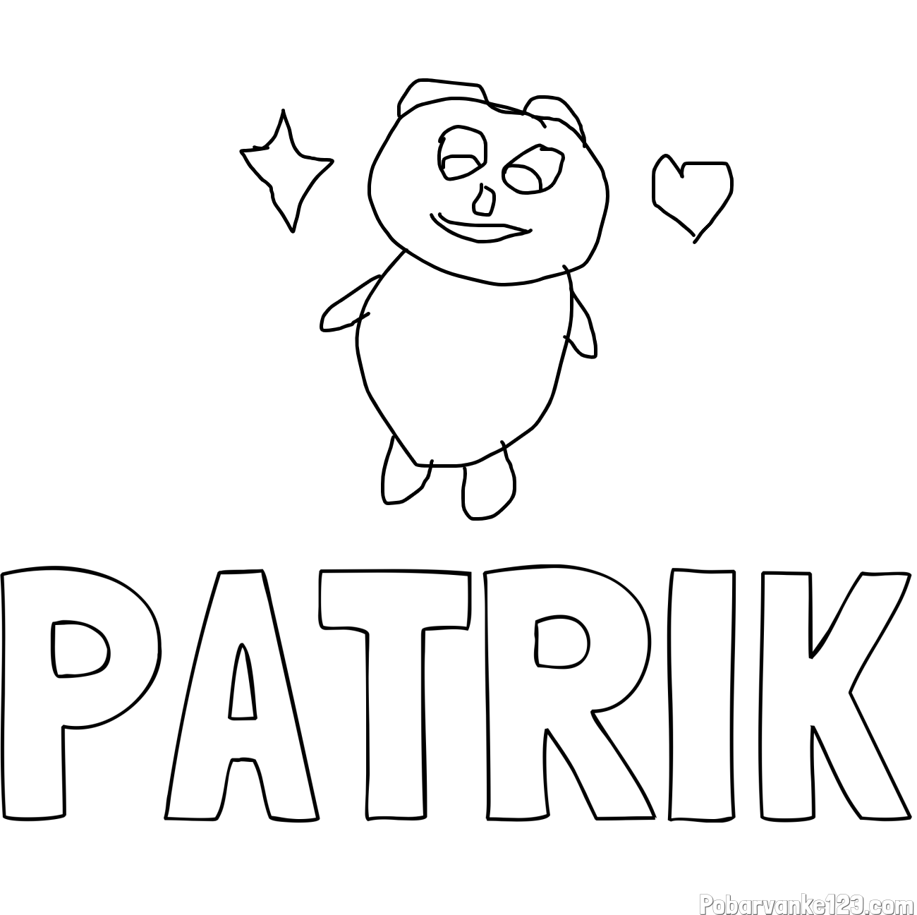 Pobarvanka imena PATRIK in panda