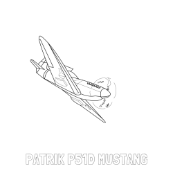 Online izdelana pobarvanka - Pobarvanka imena PATRIK P51D MUSTANG in pobarvanka lovca