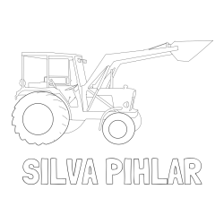 Pobarvanka imena SILVA PIHLAR in traktor 2