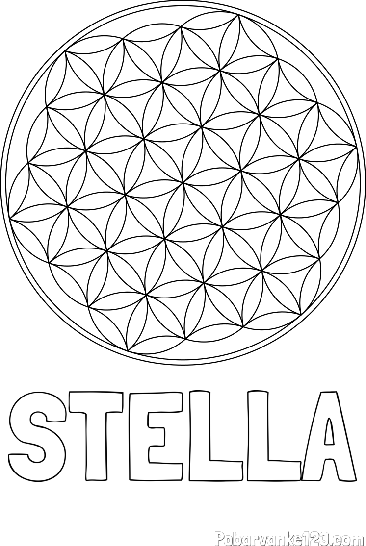 Pobarvanka imena STELLA in mandale