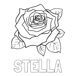 Pobarvanka imena STELLA in pobarvanka vrtnice