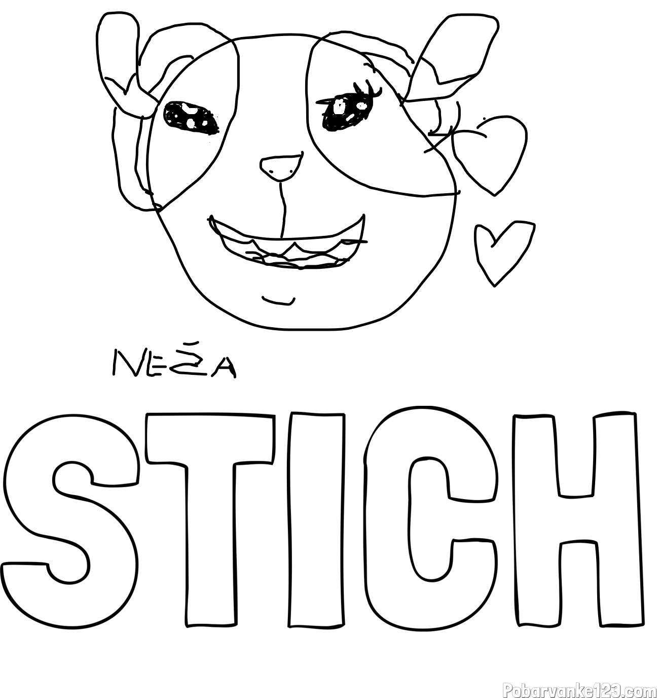 Pobarvanka imena STICH in angel