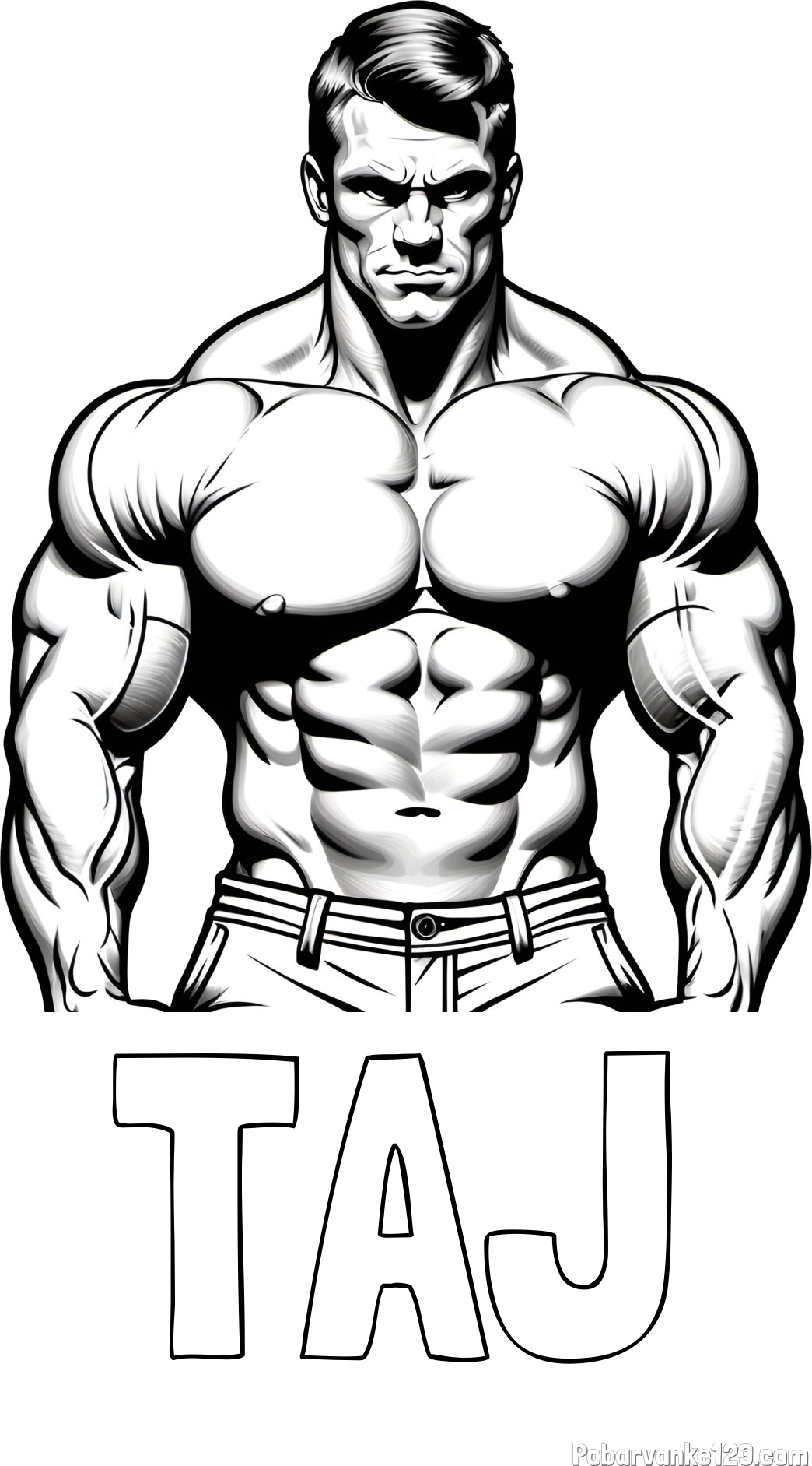 Pobarvanka imena TAJ in pobarvanka bodybuilder-ja