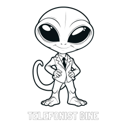 Pobarvanka imena TELEFONIST BINE in pobarvanka nenavadnega vesoljca