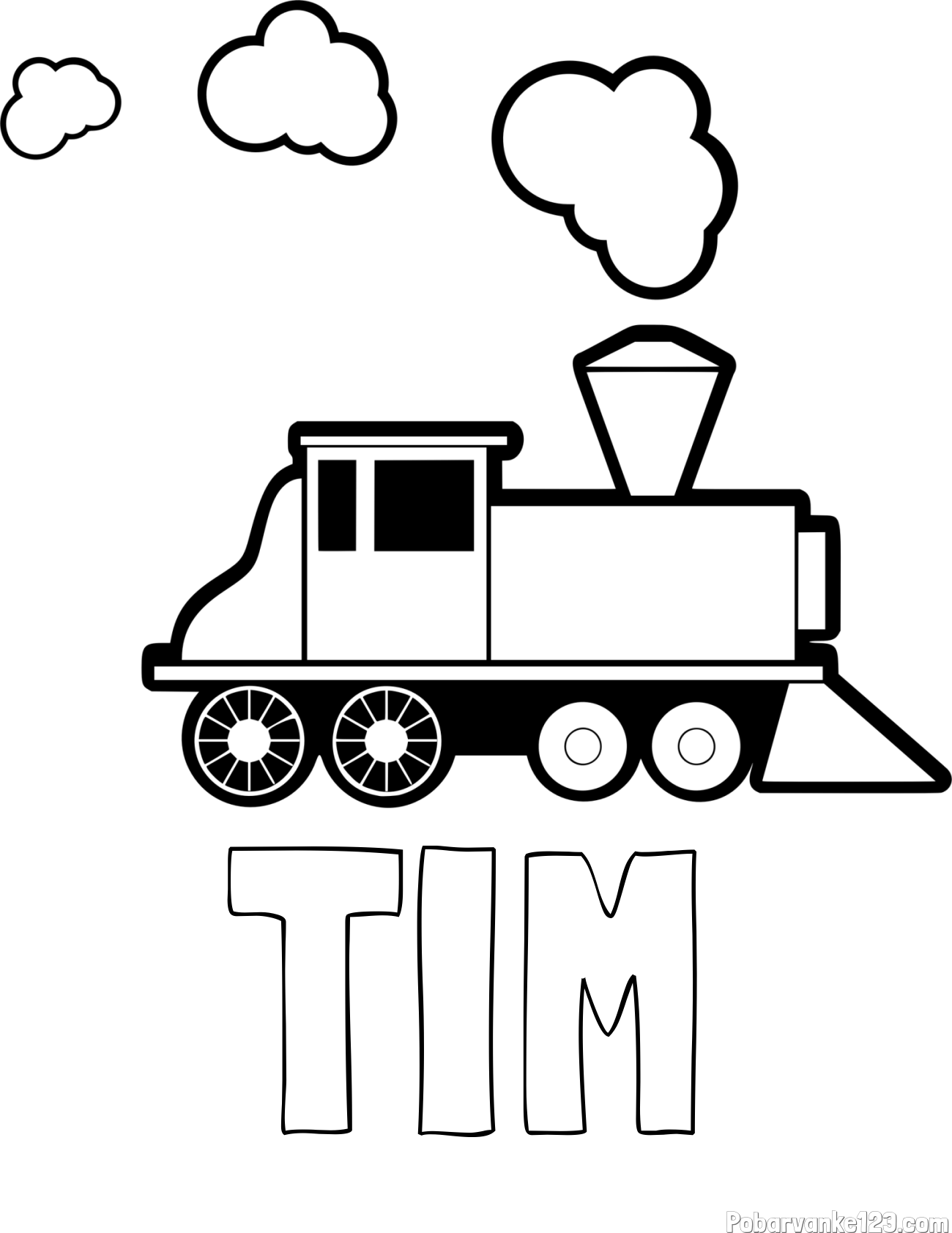 Pobarvanka imena TIM in pobarvanka parne lokomotive