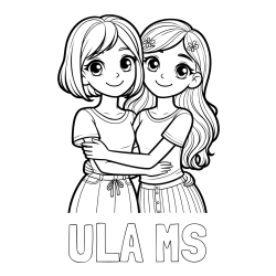 Pobarvanka imena ULA MS in pobarvanka ljubkih prijateljic