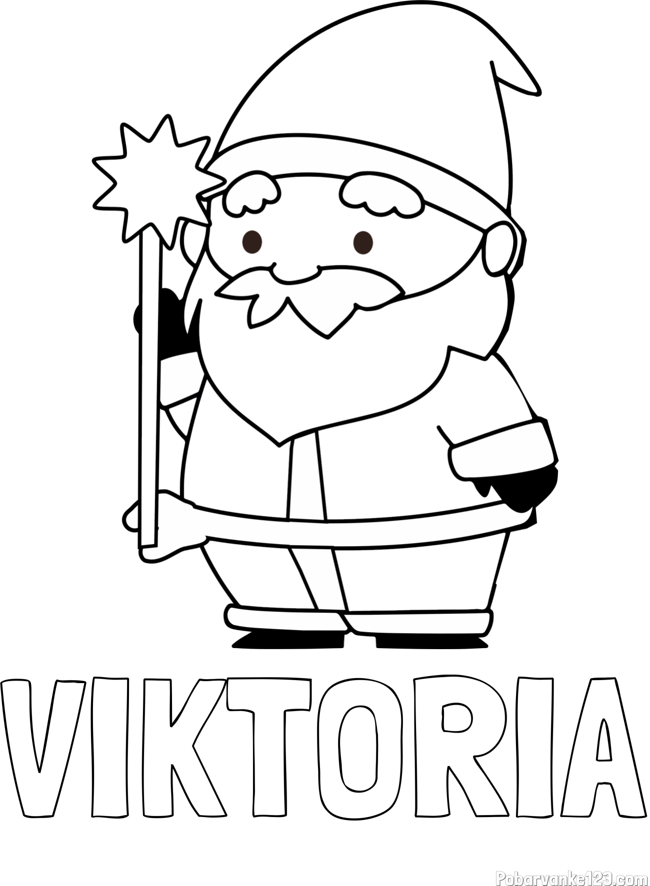 Pobarvanka imena VIKTORIA in dedek Mraz