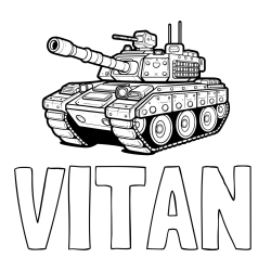 Pobarvanka imena VITAN in pobarvanka tanka