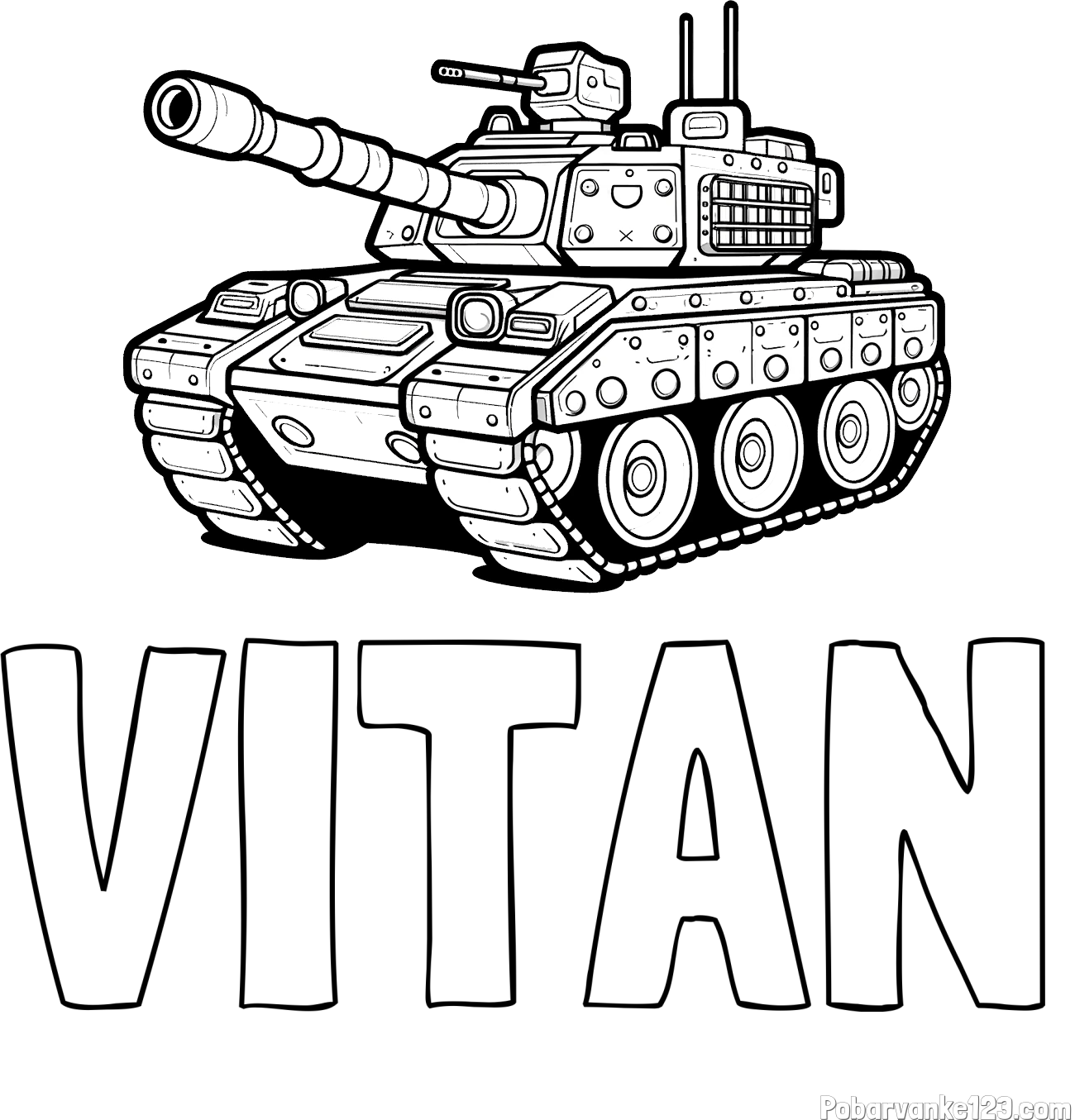 Pobarvanka imena VITAN in pobarvanka tanka