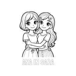 POBARVANA POBARVANKA - Pobarvanka imena ANA IN SARA in pobarvanka ljubkih prijateljic