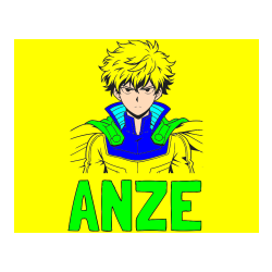 Pobarvana pobarvanka - Pobarvanka imena ANZE in pobarvanka junaka v anime slogu