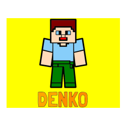 POBARVANA POBARVANKA - Pobarvanka imena DENKO in pobarvanka Minecraft figurice