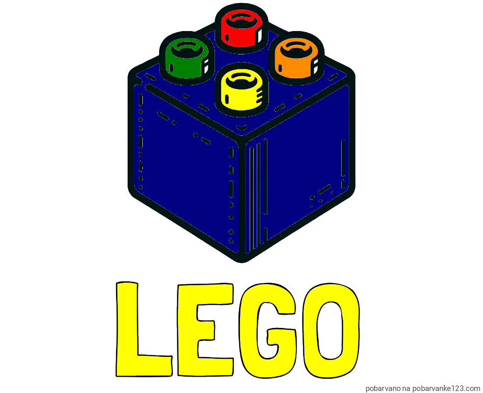 POBARVANA POBARVANKA - Pobarvanka imena LEGO in pobarvanka LEGO kocke