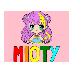 POBARVANA POBARVANKA - Pobarvanka imena MIOTY in pobarvanka prikupne punčke v anime slogu