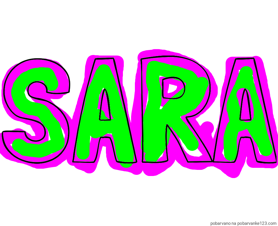 POBARVANA POBARVANKA - Pobarvanka imena SARA