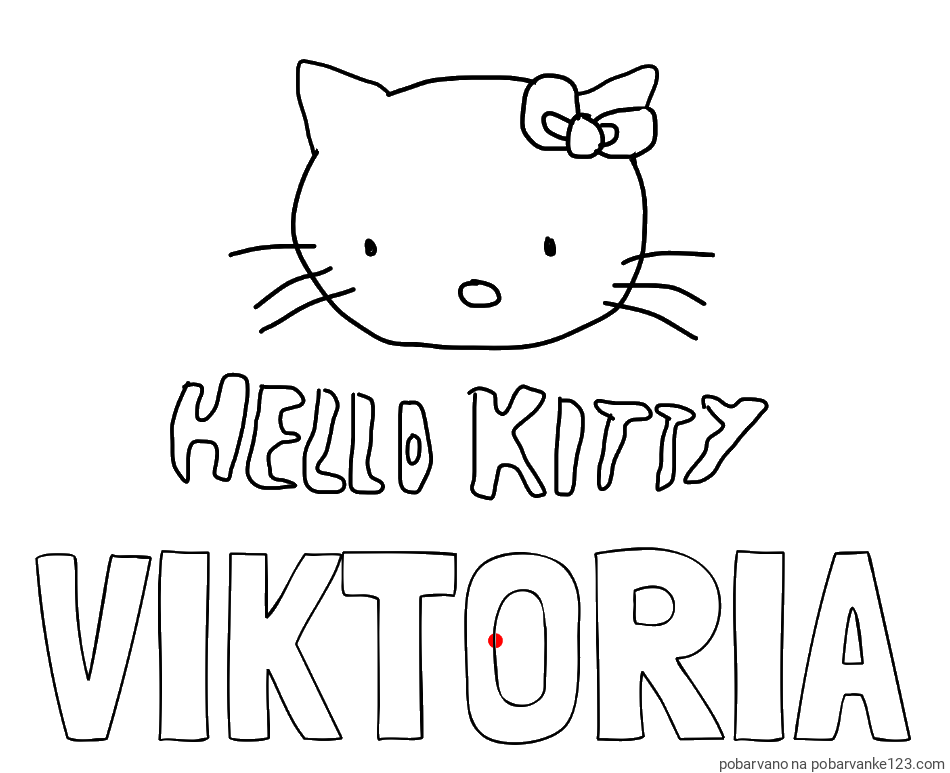 POBARVANA POBARVANKA - Pobarvanka imena VIKTORIA in pobarvanka ljubke mucke Hello Kitty