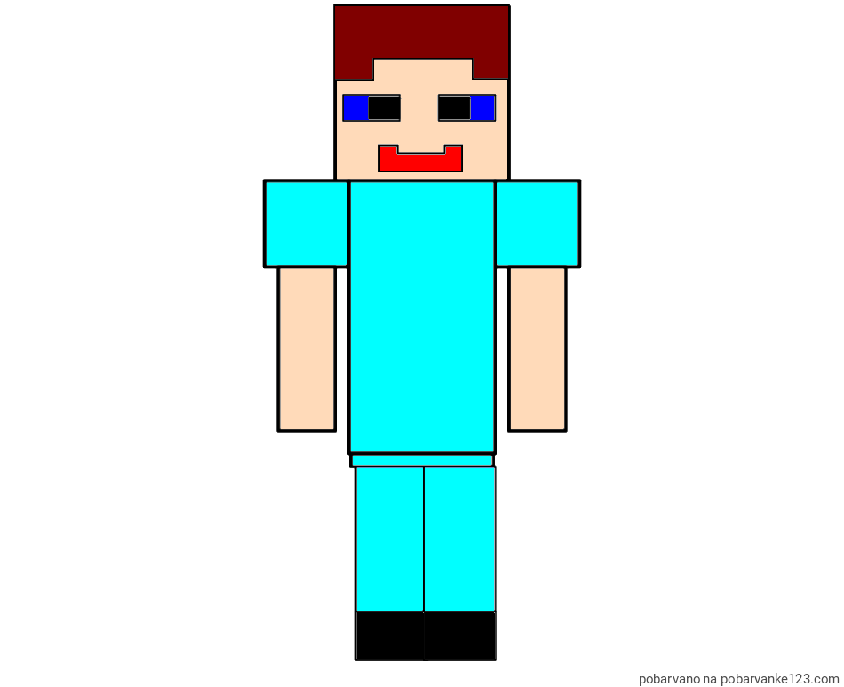 POBARVANA POBARVANKA - Pobarvanka Minecraft glavnega junaka