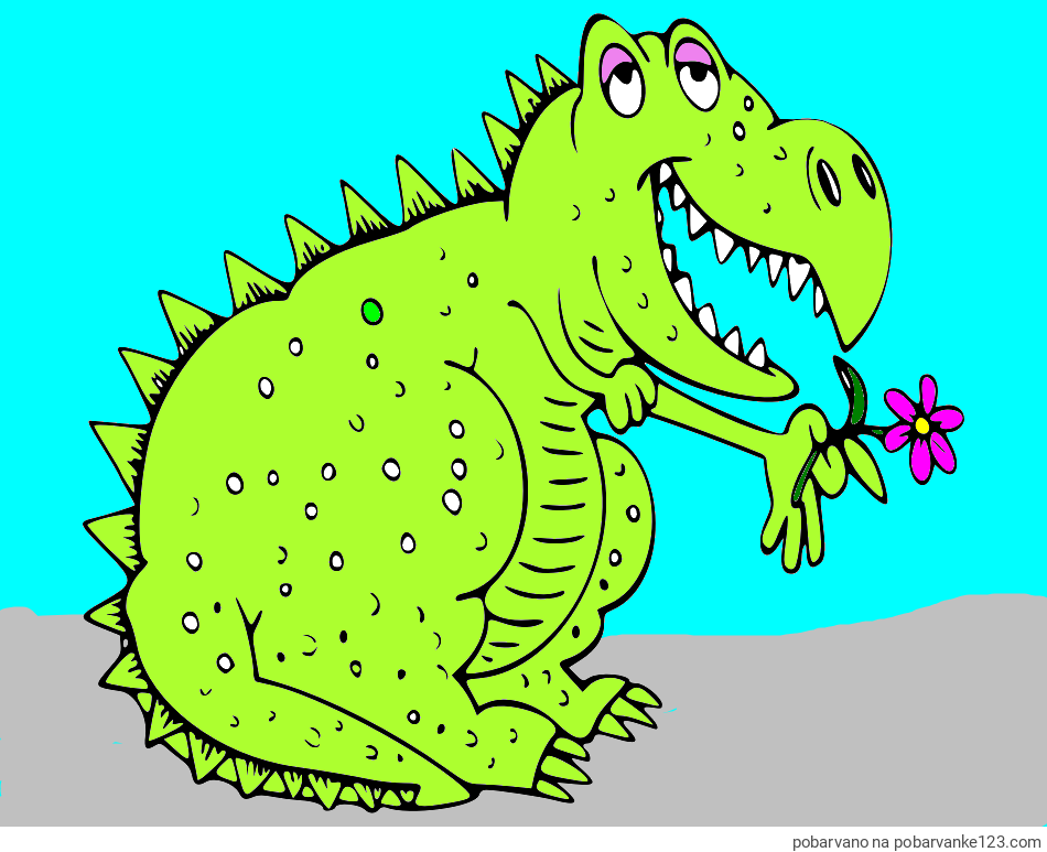 POBARVANA POBARVANKA - Pobarvanka veselega dinozavra