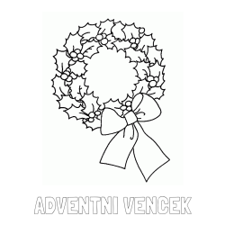 Online izdelana pobarvanka - Pobarvanka imena ADVENTNI VENČEK in pobarvanka adventni venček