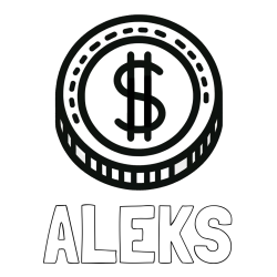 Pobarvanka imena ALEKS in pobarvanka kovanca - USD (ameriški dolar)