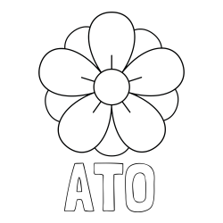 Online izdelana pobarvanka - Pobarvanka imena ATO in pobarvanka lepega cveta