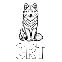 Online izdelana pobarvanka - Pobarvanka imena ČRT in pobarvanka prijaznega volka