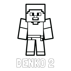 Online izdelana pobarvanka - Pobarvanka imena DENKO 2 in pobarvanka Minecraft figurice