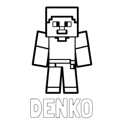 Online izdelana pobarvanka - Pobarvanka imena DENKO in pobarvanka Minecraft figurice