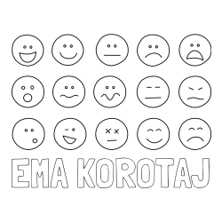 Pobarvanka imena EMA KOROTAJ in pobarvanka smeškov