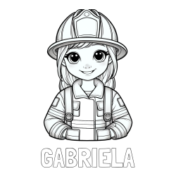Online izdelana pobarvanka - Pobarvanka imena GABRIELA in pobarvanka ljubke gasilke