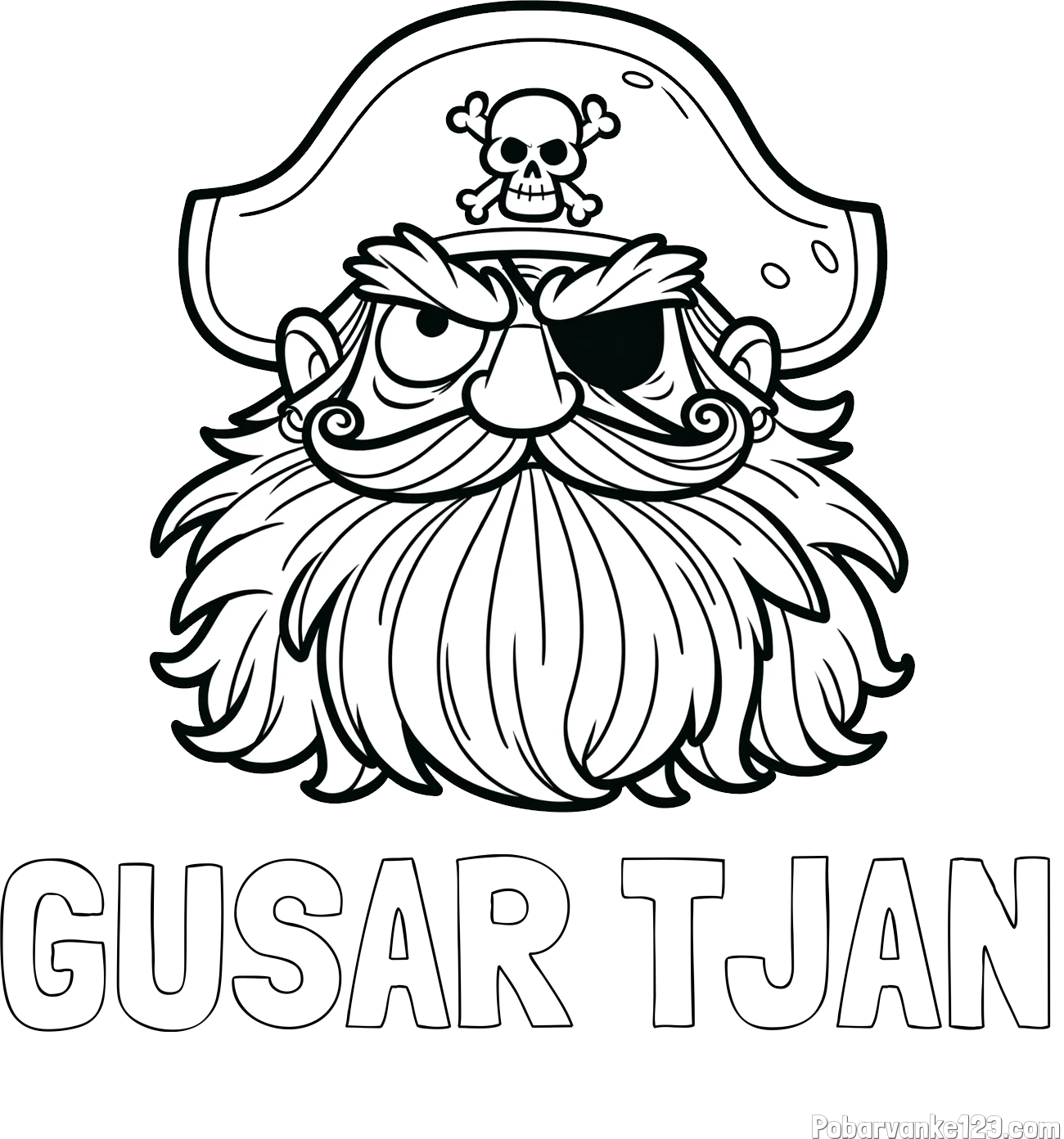 Pobarvanka imena GUSAR TJAN in pobarvanka gusarja