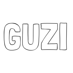 Online izdelana pobarvanka - Pobarvanka imena GUZI