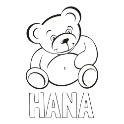 Online izdelana pobarvanka - Pobarvanka imena HANA in pobarvanka medvedka